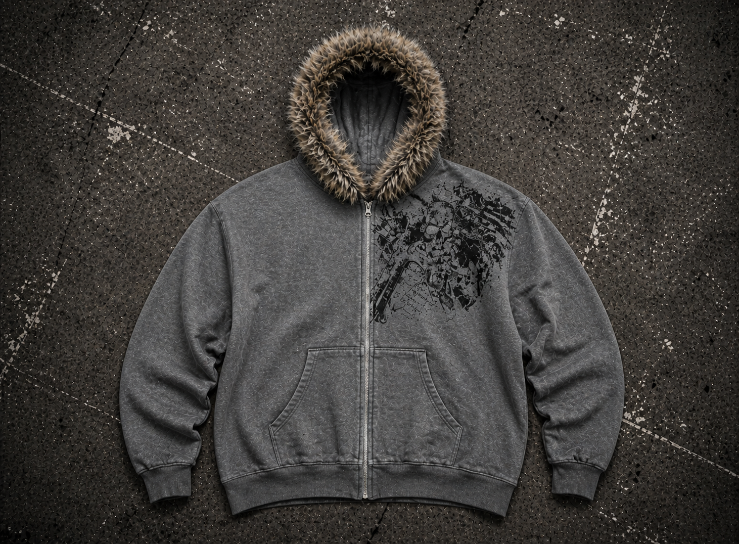 VAULTED — ZIP FUR HOODIE